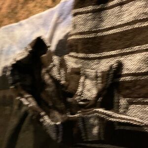 Striped Brown and Gray Women's Poncho